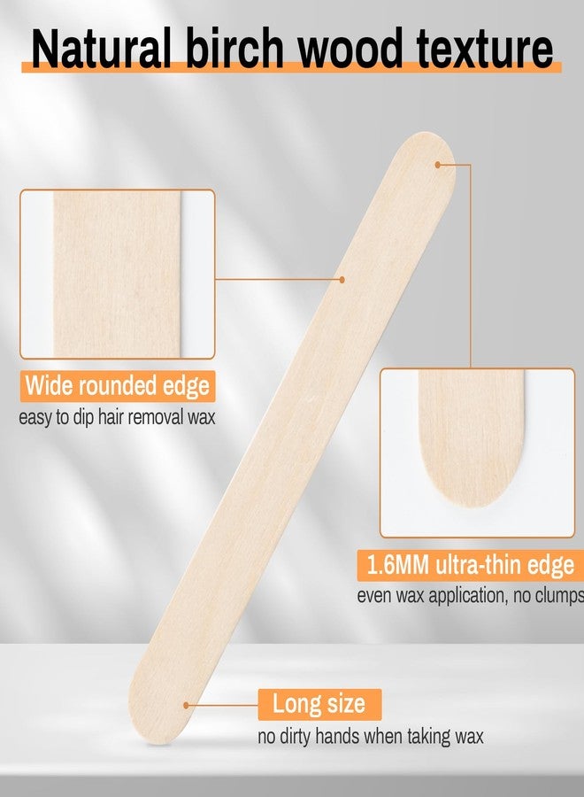 RAQEHO Wooden Wax Sticks for Hair Removal - RAQEHO 150PCS Waxing Stick Spatula Applicator for Eyebrow Nose Face Legs Body Hair Removal Soft Hard Wax Beads Paint Stir Popsicle Crafts At Home Waxing Supplies - Image 3